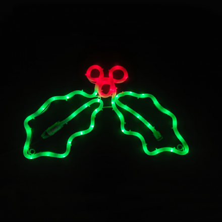 60 LED Γκι Μοτιφ Φωτοσωλήνας Κόκκινο Πράσινο Σταθερό IP65