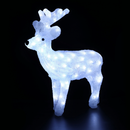 Ακρυλικός Τάρανδος 80 LED Λευκά IP44 45x13,5x49cm