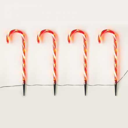 4 Candy Stakes 40 LED Καρφωτά Με Προγράμματα Θερμό Λευκό IP44