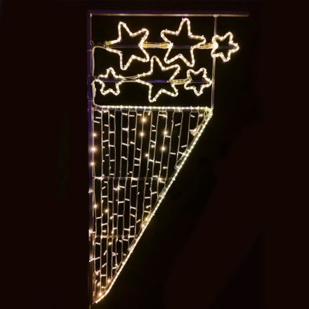 6 Αστέρια Καταράκτης 464 LED Επίστηλο Σχέδιο Θερμό Λευκό IP65