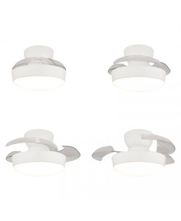 Zambelis Lights Ανεμιστήρας Οροφής Με Φως LED 20W CCT Λευκό Ματ Μέταλλο-PC Πτερύγια
