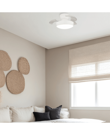 Zambelis Lights Ανεμιστήρας Οροφής Με Φως LED 20W CCT Λευκό Ματ Μέταλλο-PC Πτερύγια