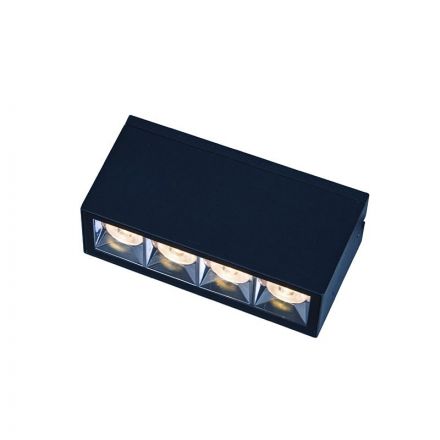 Zambelis Lights Απλίκα Επίτοιχη LED 4x2.5W Αλουμινίου E250-12D Σκούρο Γκρι IP54