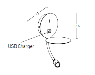 Zambelis Lights Απλίκα Tοίχου LED 3W Με USB Charger Μεταλλική Λευκή H58