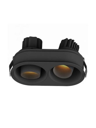 Zambelis Lights Χωνευτό Spot LED 2x10W 3000K 1440Lm 38° Μαύρο IP44