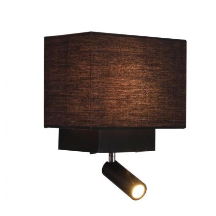 Zambelis Lights Δίφωτη Απλίκα Τοίχου LED 3W Μαύρη/Καφέ H-59