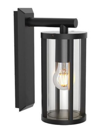 Zambelis Lights Επίτοιχη Απλίκα LED 1xE27 Αλουμίνιο Μάυρη IP65