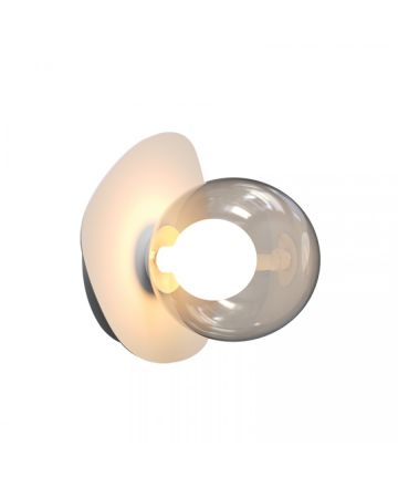 Zambelis Lights Επίτοιχο Φωτιστικό G9 Λευκό-Φιμέ Γυαλί 16cm