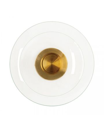 Zambelis Lights Επίτοιχο Φωτιστικό LED 10W Ορείχαλκος-Διάφανο Γυαλί