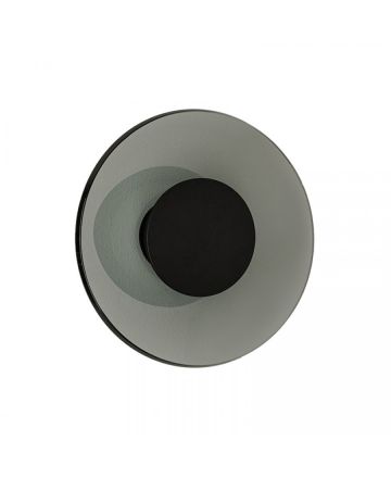 Zambelis Lights Επίτοιχο Φωτιστικό LED 18W TRIAC Μαύρο Ματ-Φιμέ Γυαλί