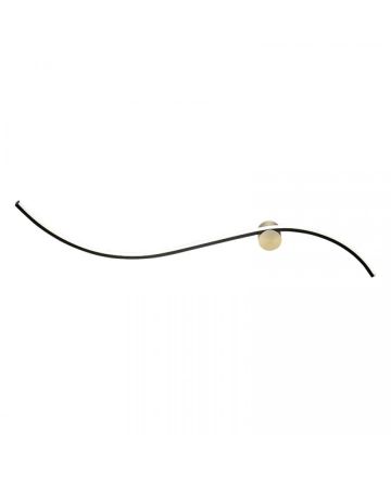 Zambelis Lights Επίτοιχο Φωτιστικό LED 19W 3000K Μαύρο Ματ-Χρυσό Ματ