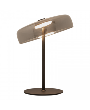 Zambelis Lights Επιτραπέζιο Φωτιστικό LED 15W Μαύρο-Φιμέ Γυαλί