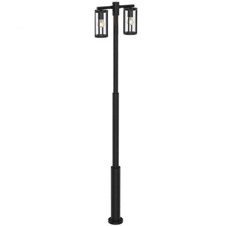 Zambelis Lights Φωτιστικό Κολώνα LED 2xE27 Αλουμίνιο Μαύρο IP65