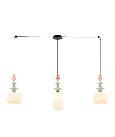 Zambelis Lights Κρεμαστό Φωτιστικό 3xE27 Μέταλλο - Γυαλί 22152