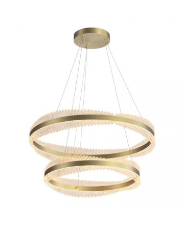 Zambelis Lights Κρεμαστό Φωτιστικό LED 118W 3000K TRIAC Χρυσό Μέταλλο-Κρύσταλλο