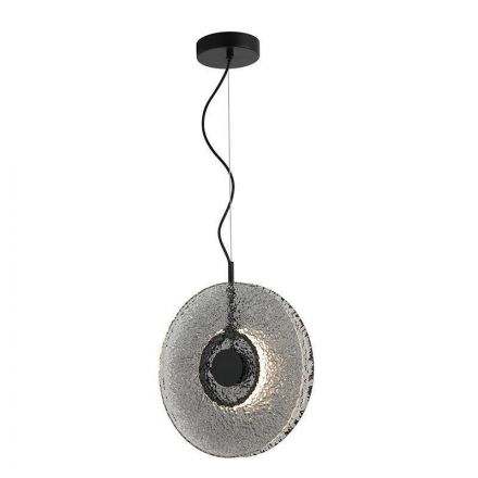 Κρεμαστό Φωτιστικό LED 11W 3000K 1172Lm Μαύρο Ματ - Smoke Γυαλί