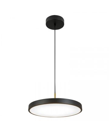 Κρεμαστό Φωτιστικό LED 17W 3000K Μαύρο Ματ-Ορείχαλκο