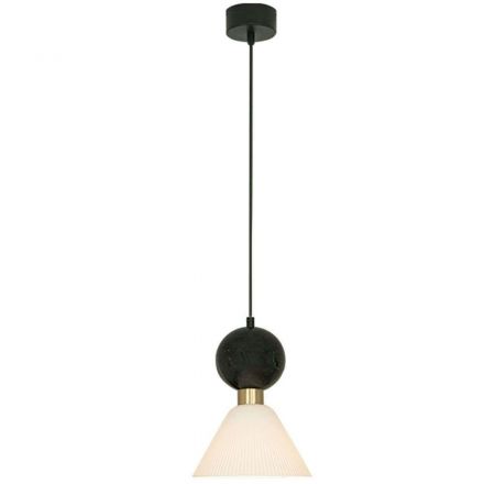 Κρεμαστό Φωτιστικό LED 1xE14 Μάρμαρο Μαύρο 16cm