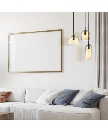 Κρεμαστό Φωτιστικό LED 1xE14 Μέταλλο/Γυαλί Champagne/Μαύρο Ματ 