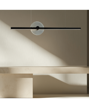 Kρεμαστό Φωτιστικό LED 20W 3000K TRIAC -Dimmable - Μαύρο - Φιμέ Γυαλί