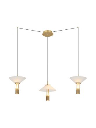 Zambelis Lights Κρεμαστό Φωτιστικό LED 28W 3000K 2450Lm Χρυσό Ματ Dimmable 23201