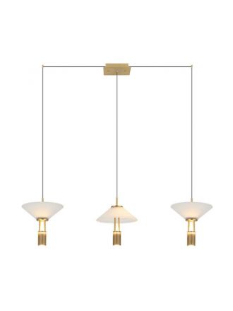 Zambelis Lights Κρεμαστό Φωτιστικό LED 28W 3000K 2450Lm Χρυσό Ματ Dimmable