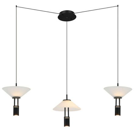 Zambelis Lights Κρεμαστό Φωτιστικό LED 28W 3000K 2450Lm Μαύρο Ματ Dimmable 23200