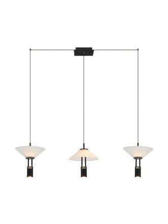 Zambelis Lights Κρεμαστό Φωτιστικό LED 28W 3000K 2450Lm Μαύρο Ματ Dimmable
