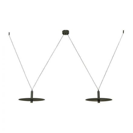 Zambelis Lights Κρεμαστό Φωτιστικό LED 2x7W 3000K 1605Lm Μαύρο