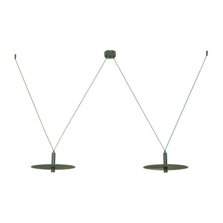 Zambelis Lights Κρεμαστό Φωτιστικό LED 2x7W 3000K 1605Lm Πράσινο