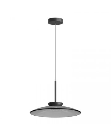 Κρεμαστό Φωτιστικό LED 31W 2700K-3000K Μαύρο Ματ - Φιμέ Γυαλί