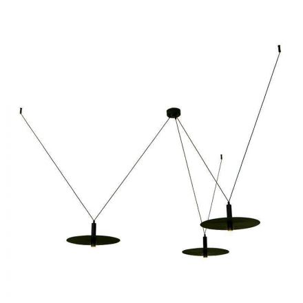 Zambelis Lights Κρεμαστό Φωτιστικό LED 3x7W 3000K 2305Lm Μαύρο