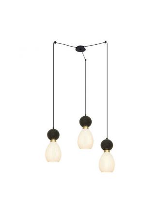 Zambelis Lights Κρεμαστό Φωτιστικό LED 3xE14 Μάρμαρο Μαύρο 23245