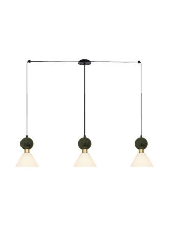 Zambelis Lights Κρεμαστό Φωτιστικό LED 3xE14 Μάρμαρο Πράσινο 23248