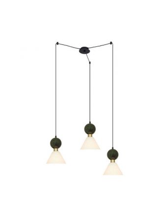 Zambelis Lights Κρεμαστό Φωτιστικό LED 3xE14 Μάρμαρο Πράσινο 23250