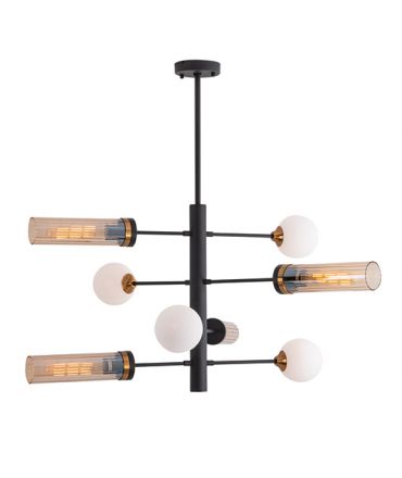Zambelis Lights Κρεμαστό Φωτιστικό LED 4xG9 4xE27 Μέταλλο/Γυαλί Antique Brass