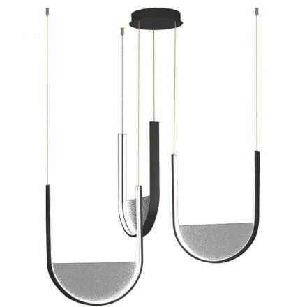 Zambelis Lights Κρεμαστό Φωτιστικό LED 54W 4312Lm Μαύρο Ματ Dimmable