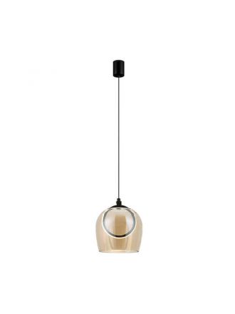 Κρεμαστό Φωτιστικό LED 6W 3000K 639Lm Μαύρο - Champagne Γυαλί
