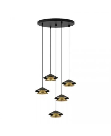 Zambelis Lights Κρεμαστό Φωτιστικό Ροζέτα LED 45W 3000K Μαύρο-Χρυσό