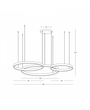 Κρεμαστό Φωτιστικό Up-Down LED 174W 9357lm 3000K - TRIAC Dimmable - Μαύρο