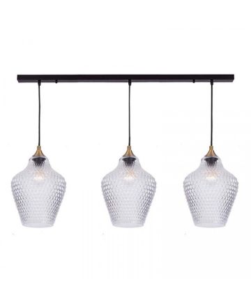 Zambelis Lights Κρεμαστό Μοντέρνο Φωτιστικό 3xE27 LED Διάφανο