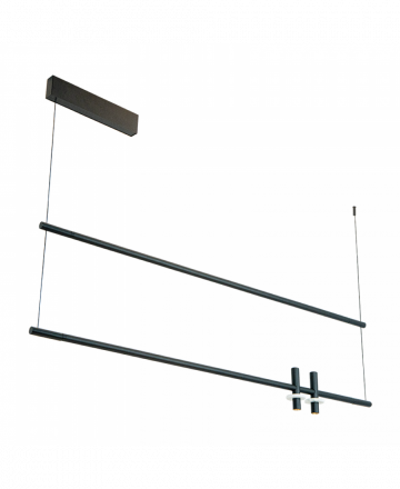 Zambelis Lights Κρεμαστό Γραμμικό Φωτιστικό LED 2x7W+20W Μαύρο
