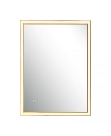 Zambelis Lights Ορθογώνιος Καθρέπτης Με LED Φως 23W Με Διακόπτη Αφής Χρυσό IP44