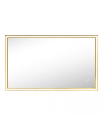 Zambelis Lights Ορθογώνιος Καθρέπτης Με LED Φως 30W Με Διακόπτη Αφής Χρυσό IP44