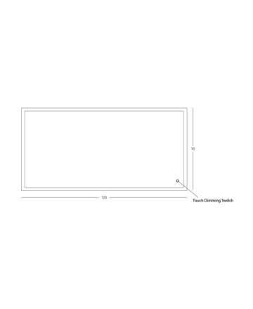 Zambelis Lights Ορθογώνιος Καθρέπτης Με LED Φως 30W Με Διακόπτη Αφής Χρυσό IP44