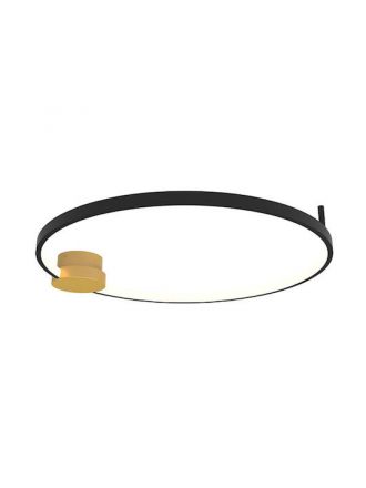 Zambelis Lights Πλαφονιέρα LED 24W 3000K 1418Lm Χρυσό Ματ-Μαύρο Ματ Ring Dimmable