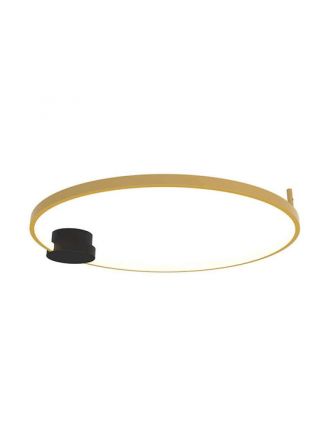 Zambelis Lights Πλαφονιέρα LED 24W 3000K 1418Lm Μαύρο Ματ-Χρυσό Ματ Ring Dimmable