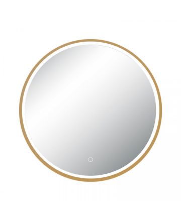 Zambelis Lights Στρογγυλός Καθρέπτης Με LED Φως 15W Με Διακόπτη Αφής IP44 Χρυσό