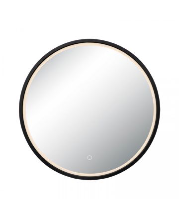 Zambelis Lights Στρογγυλός Καθρέπτης Με LED Φως 15W Με Διακόπτη Αφής Μαύρο Ματ IP44