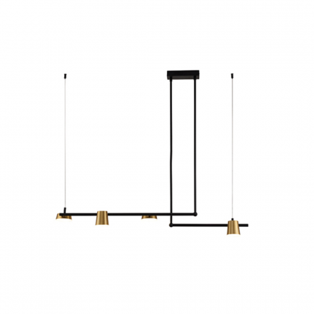 Zambelis Lights Τετράφωτο Φωτιστικό Οροφής Ράγα Led Μεταλλικό Μαύρο 2035